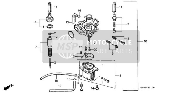 Honda PK50S 1995 Carburateur pour un 1995 Honda PK50S